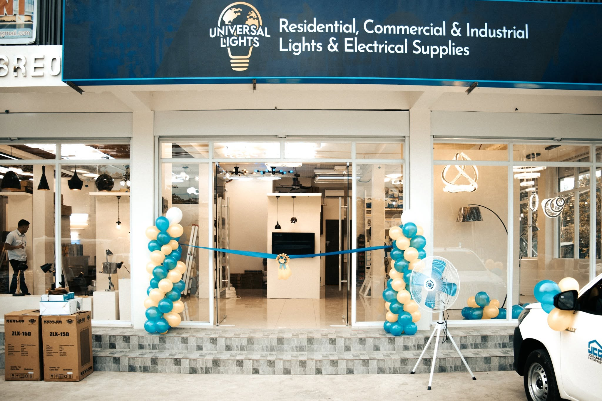 Universal Lights showroom storefront, a JCG Summit Enterprises OPC business unit.